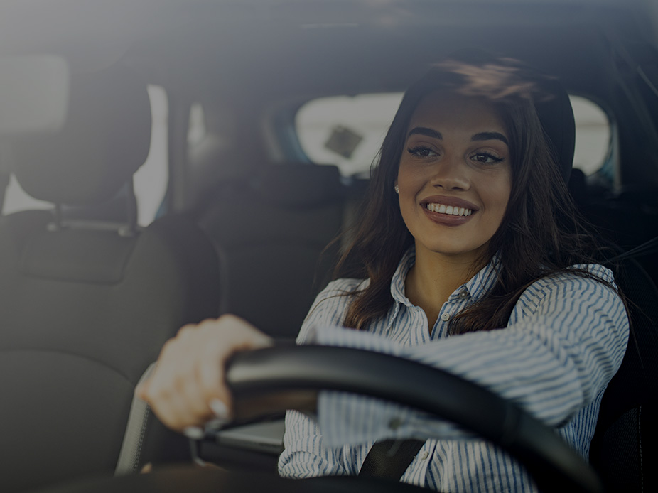 woman driving a car